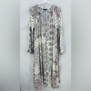 Vici Floral Print Maxi Dress - Cream and Red